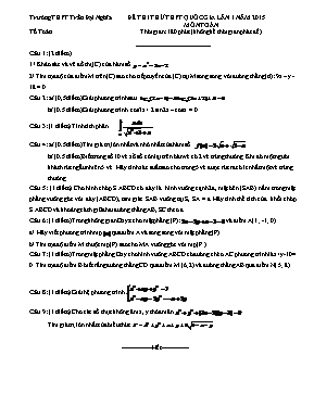 Bộ đề thi thử THPT Quốc gia lần 1 năm 2015 Môn Toán